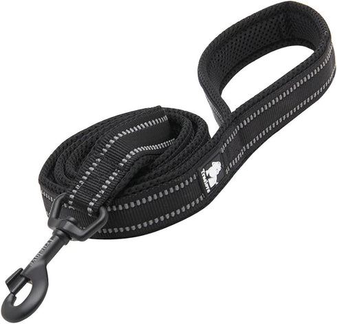 Creation Core Reflective Dog Leash, Durable Padded Strap for Puppy Pet Leash Rope, Black 3.6Ft Long 1" Wide
