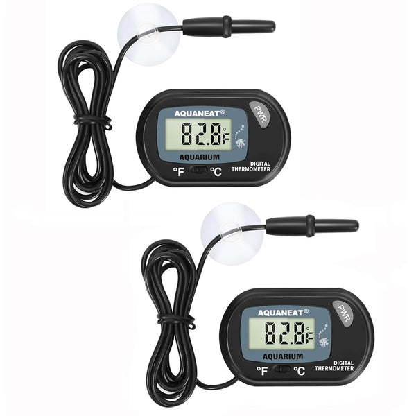 AQUANEAT 2 Pack Aquarium Thermometer, Digital Fish Tank Thermometer with LCD Display