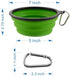 Large Collapsible Dog Bowls, 34oz Portable Foldable Travel Water Bowl Food Dishes, 2 Pack with Carabiner Clip,