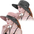 IYEBRAO 2 Pack Women's Ponytail Sun Hat, UV Protection Foldable Wide Brim Beach Cap