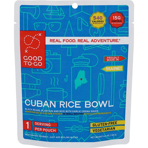 GOOD TO-GO Cuban Rice Bowl (Single Serving) | Just Add Water Backpacking Meals | Camping & Backpacking Food