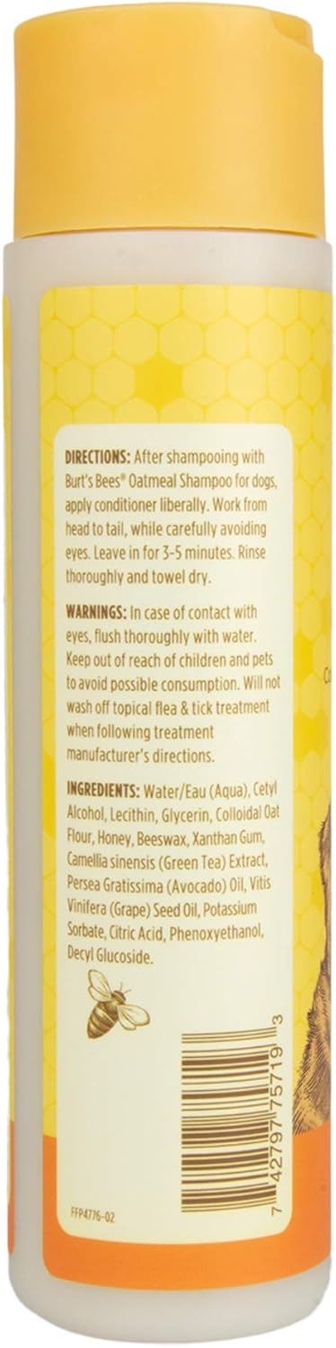 Burt's Bees for Pets Oatmeal Conditioner - Naturally Derived Dog Oatmeal Shampoo, 10 Oz - 2 Pack