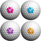 Golfdotz Golf Ball Markers, Unique Golf Ball Stamps and Stickers, Durable Golf Ball Decals, Hawaiian Hibiscus (32 Count)