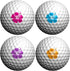 Golfdotz Golf Ball Markers, Unique Golf Ball Stamps and Stickers, Durable Golf Ball Decals, Hawaiian Hibiscus (32 Count)