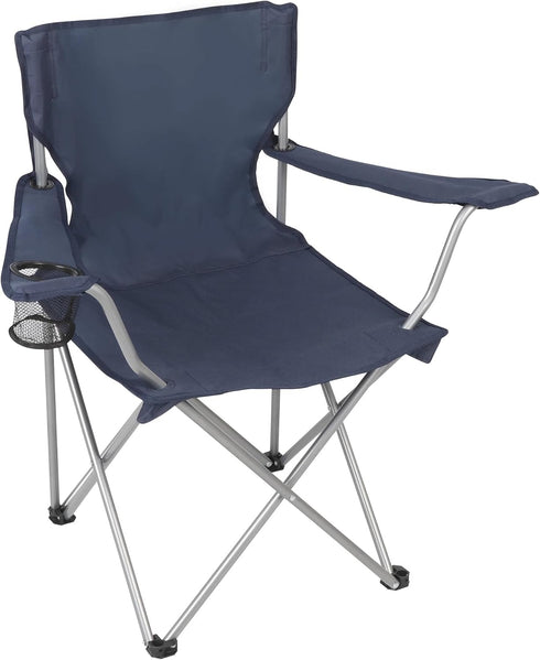 CDTYUIN Quad Folding Camp Chair with Cup Holder (Dark Blue)
