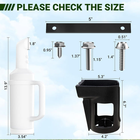 Universal Golf Cart Sand Bottle for Club Car EZGO Yamaha, Divots Filler Sand & Seed Bottle with Rattle Proof Holder