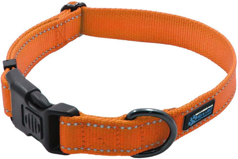 Max and Neo NEO Nylon Buckle Reflective Dog Collar, Large, Orange, We Donate a Collar for Every Collar Sold