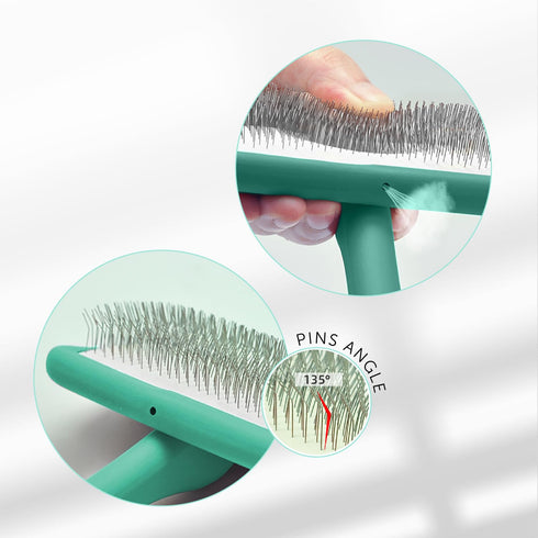 TAURO PRO LINE Slicker Brush Round - Premium Grooming Brush for Dogs and Cats - Mint - 9 x 19 cm