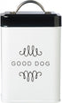 Amici Pet Treat Collection - Sparky Good Dog Metal Storage Canister, 36 oz, White