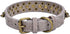 Adjustable PU Leather Pet Collars with Mushrooms Spiked Rivet Studs for Cats & Dogs (12"-14.5" Neck, A Grey)