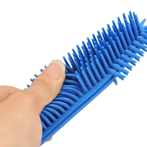 2 Pack Pet Hair Remover Rubber Portable Cleaner for Carpet, Clothes, Furniture, and Dog Cat Bath Brush (Green + Blue)