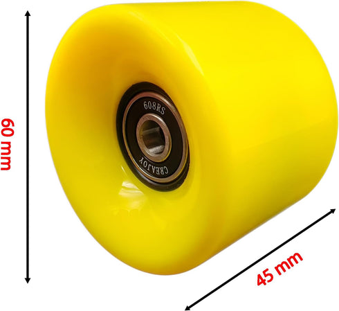 Skateboard Wheels 60mm 95a - Set of 4 with Pro Bearings for Smooth Performance