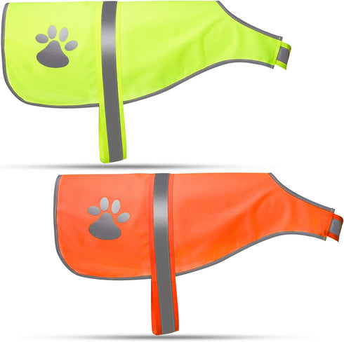 2 Pieces Adjustable Dog Reflective Vest, High Visibility Pet Safety Vest for Outdoor Activities, Walking, Hunting