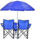 2 Flexzion Double Folding Beach Chair with Umbrella Table Cooler and Bag, Portable Compact Folding Chair, Person
