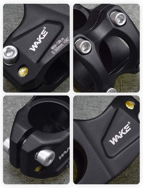 MTB Stem Mountain Bike Stem, 31.8mm, 50mm, 30 Degree Short Handlebar Stem for Fixed Gear, Road, and BMX Bikes