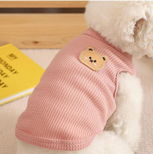 RichePet 4 Pieces Dog Shirts - Breathable Spring Outfits for Small Medium Dogs & Cats (X-Large), Yellow Pink Green White