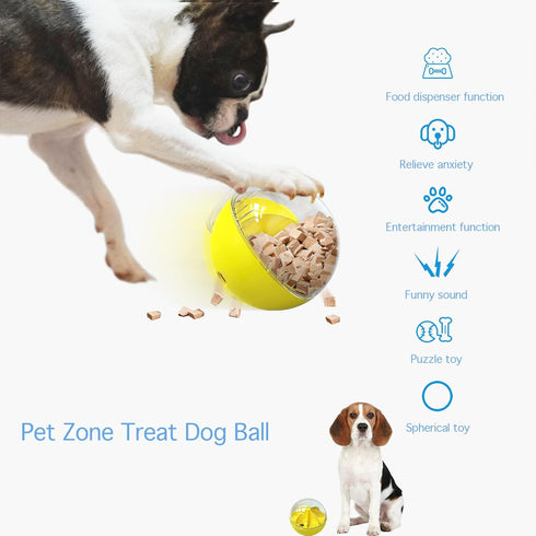 Dog Treat Ball - Interactive Squeaky Food Puzzle Slow Feeder Toys for Medium/Large Dog Breeds, Active Rolling Balls