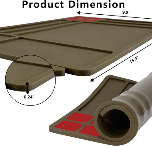 Raiseek Cleaning Mat - Pistol Gun Maintenance Mat, Anti-Slip Rubberized Repair Mat 15.9" x 9.8"