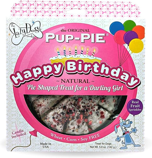 The Lazy Dog Happy Birthday Pie Dog Treat, 6 in. 5 oz. for Special Friends Celebration