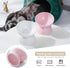 OMAYKEY Ceramic Raised Cat Bowls, Tilted Elevated Food and Water Bowls for Cats and Small Dogs, White & Pink, Set of 2