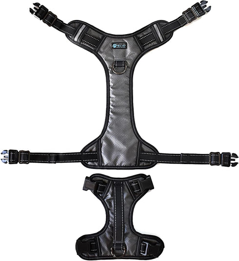 Max and Neo Gunnison Reflective Dog Harness, Small, Gray - We Donate a Harness to a Dog Rescue for Every Sold