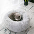 BODISEINT Modern Soft Plush Round Pet Bed for Cats or Small Dogs, Cozy Sleeping Kennel (20'' D x 8'' H, Light Grey)