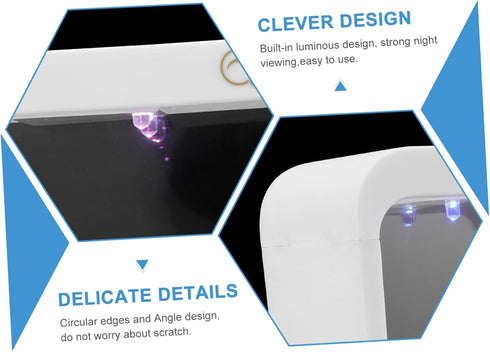 Mini Plastic Aquarium Kits, Small Fish Tank with LED Lighting, Ecological Landscape Box, Desktop Decoration