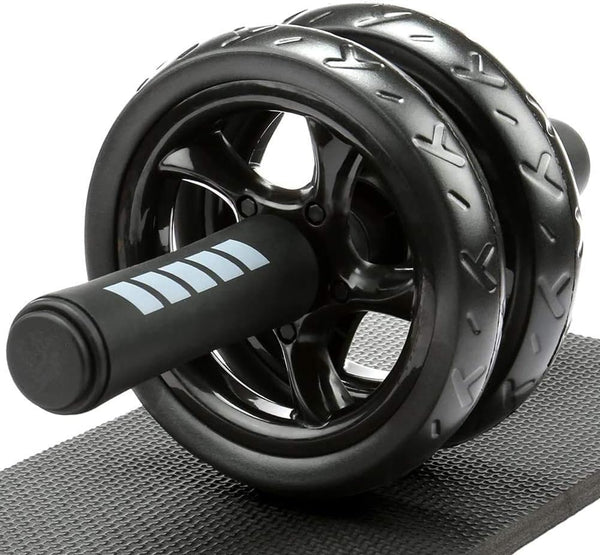 H&S Ab Roller Wheel for Abs Workout - Abdominal Core Exercise Equipment with Extra Thick Knee Pad Mat