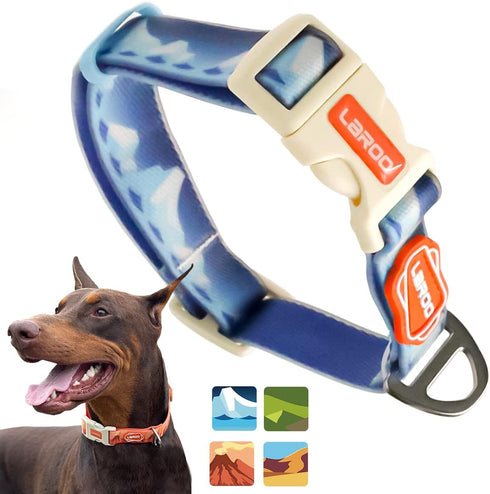 LaRoo Waterproof Dog Collar, Heavy Duty PVC Pet Collars for Training, Cool Design for Outdoor Playing