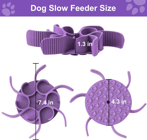 Dog Slow Feeder Bowls, Silicone Spiral Insert to Slow Down Eating for Large Medium Small Breed Dogs
