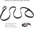 5.6ft Real Leather Slip Lead Dog Leash, Soft Adjustable Training Leash for Small Medium Large Dogs, Black