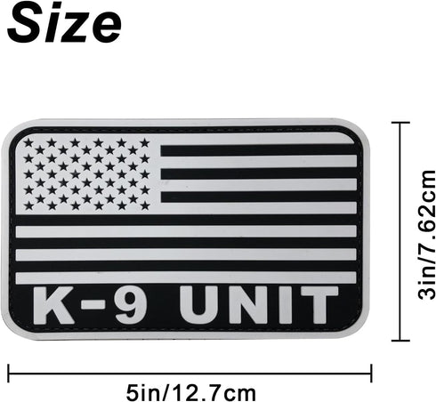 Large Black and White Police K9 Patch Tactical 5x3 inch for Military Bags, Tactical Vest, Plate Carrier