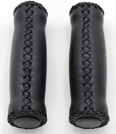 Velo Vinyl Leather Grips - Black, for 7/8" Handle Bars of Beach Cruiser Bikes