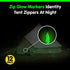Pack 12 Zips/4 Round/4 GLO-X Campers Essential Glow - Powerful Glow in The Dark Camping Accessories for Tent Campers
