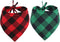 2Pcs Christmas Dog Bandana Triangle Scarf, Plaid Accessories Bibs for Dog and Cat