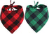 2Pcs Christmas Dog Bandana Triangle Scarf, Plaid Accessories Bibs for Dog and Cat