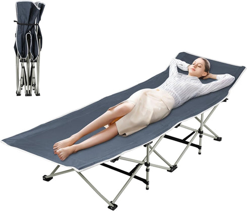 sexaoalx Foldable Camping Cot for Adult, Folding Chaise Lounge Chair for Indoor Outdoor,