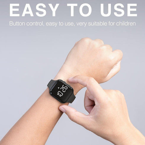 Non-Bluetooth LED Fitness Tracker Watch, Digital Pedometer with Step Counting, Great Gift for Kids Teens