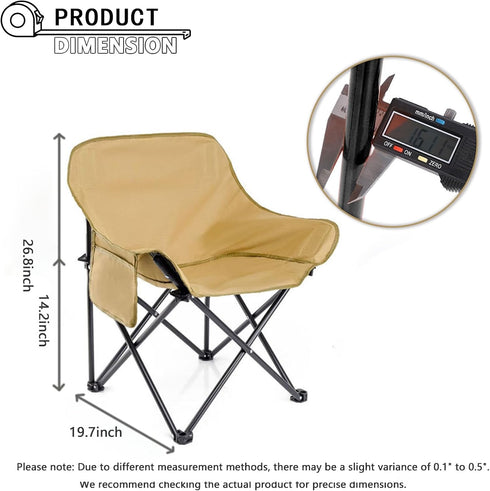 2.2lbs, CTESNELightweight & PortableFolding Camping Chair Outdoor Chair with Side Pocket & Storage Bag, Folding Chair
