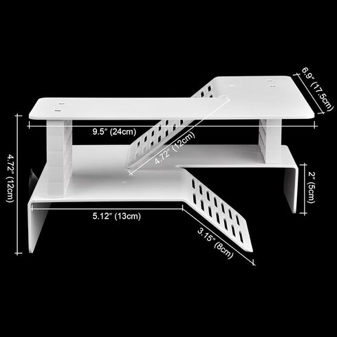 WEAVERBIRD Turtle Basking Platform, Turtle Tank Platform Aquarium Animal Sink Wharf, Double Decker Reptile Habitat, Climbing Shelf Turtle Tank Dock Floating Decor, Floating Turtle Dock, White