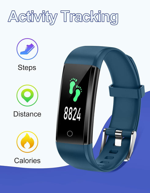 GRV Fitness Tracker Non Bluetooth Watch, Waterproof Pedometer with Steps Calories Counter, for Men Women