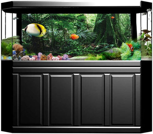 PVC Adhesive Reptile Poster, Jungle Pattern Fish Terrarium Background Decoration (122 * 46cm)