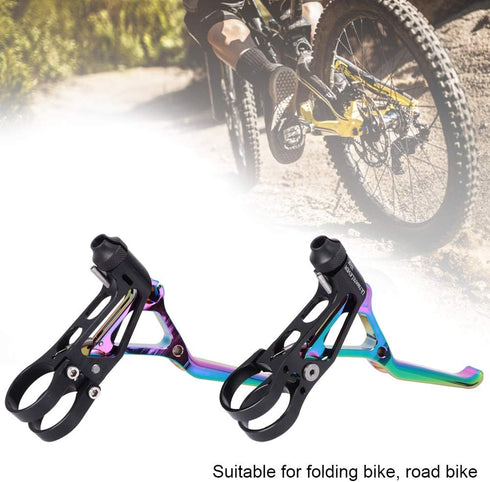 Keenso Ultralight Aluminum Alloy Bike Brake Levers, Oil Slick Cycling Accessory for Road/Mountain Bikes