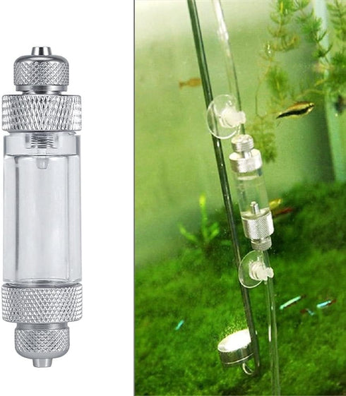 Zerodis CO2 Bubble Counter, 2 Types Single/Double Head Carbon Dioxide Bubble Counter Aquarium Diffuser Regulator Fish Tank Supplies (Double Head)