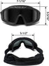 QWORK Military Airsoft Tactical Goggles with 3 Interchangeable Lens for Outdoor Riding, Black