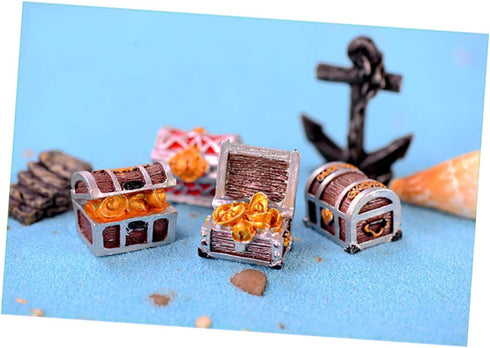 4Pcs Mini Treasure Chest Aquarium Decorations, Fun Fish Tank Air Decorations, Pearlescent Gift