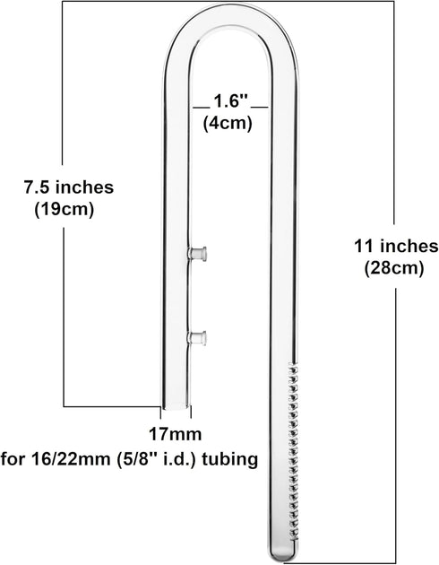 Glass Lily Pipe Inflow & Violet Outflow - Aquarium Planted Tank Aquascaping (17mm for 16/22mm tubing)