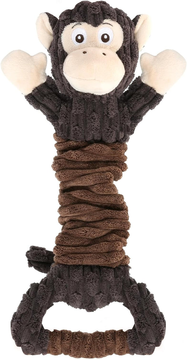 Dog Plush Squeak Toys with Crinkle Paper, Interactive Tug of War Toys for Small, Medium, Large Dogs