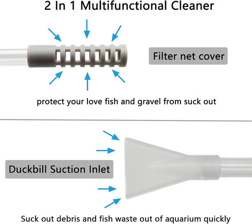 10 Gallon Aquarium Water Changer Siphon and Fish Tank Cleaner with Thinner Tubing
