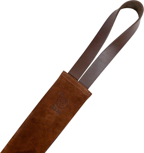 TACO DOG Chew Sheet Toy - Handmade Bourbon Brown Full Grain Leather for Active Chewers, Alternative for Puppies